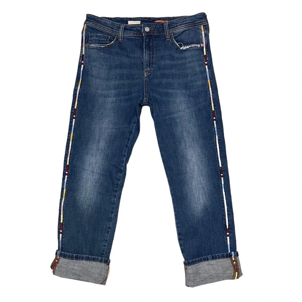 Anthropologie Pilcro And The Letterpress Slim Boyfriend Crop Jeans Size 30 - Picture 6 of 15
